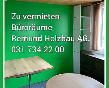 Erster Büroraum, modern, grüne Wände, hell